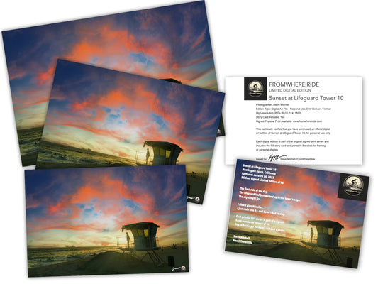 Sunset at Lifeguard Tower 10 – Digital Art Edition
